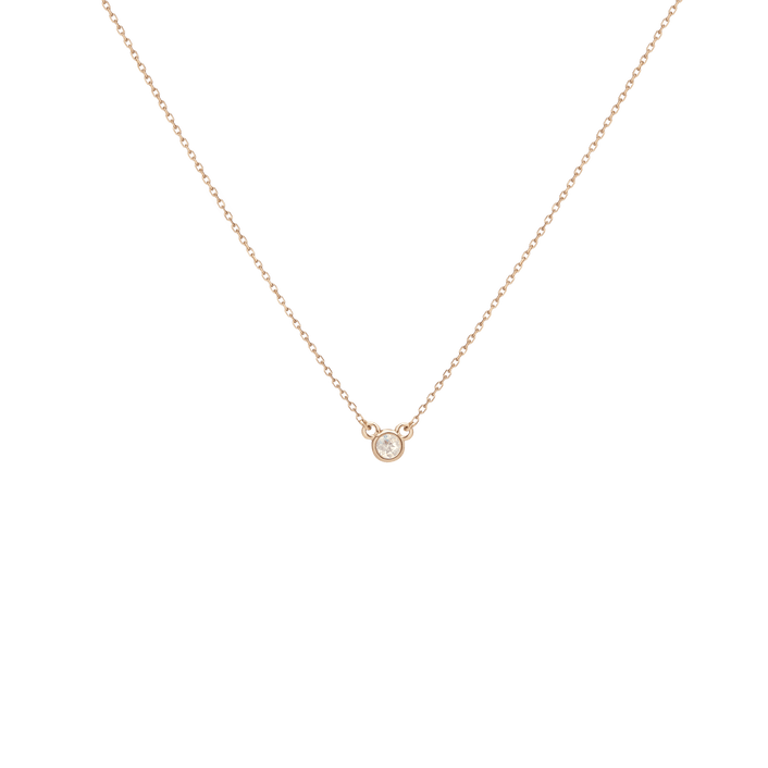 Birthstone Necklace White Topaz - Apr 14K 18K Yellow Gold