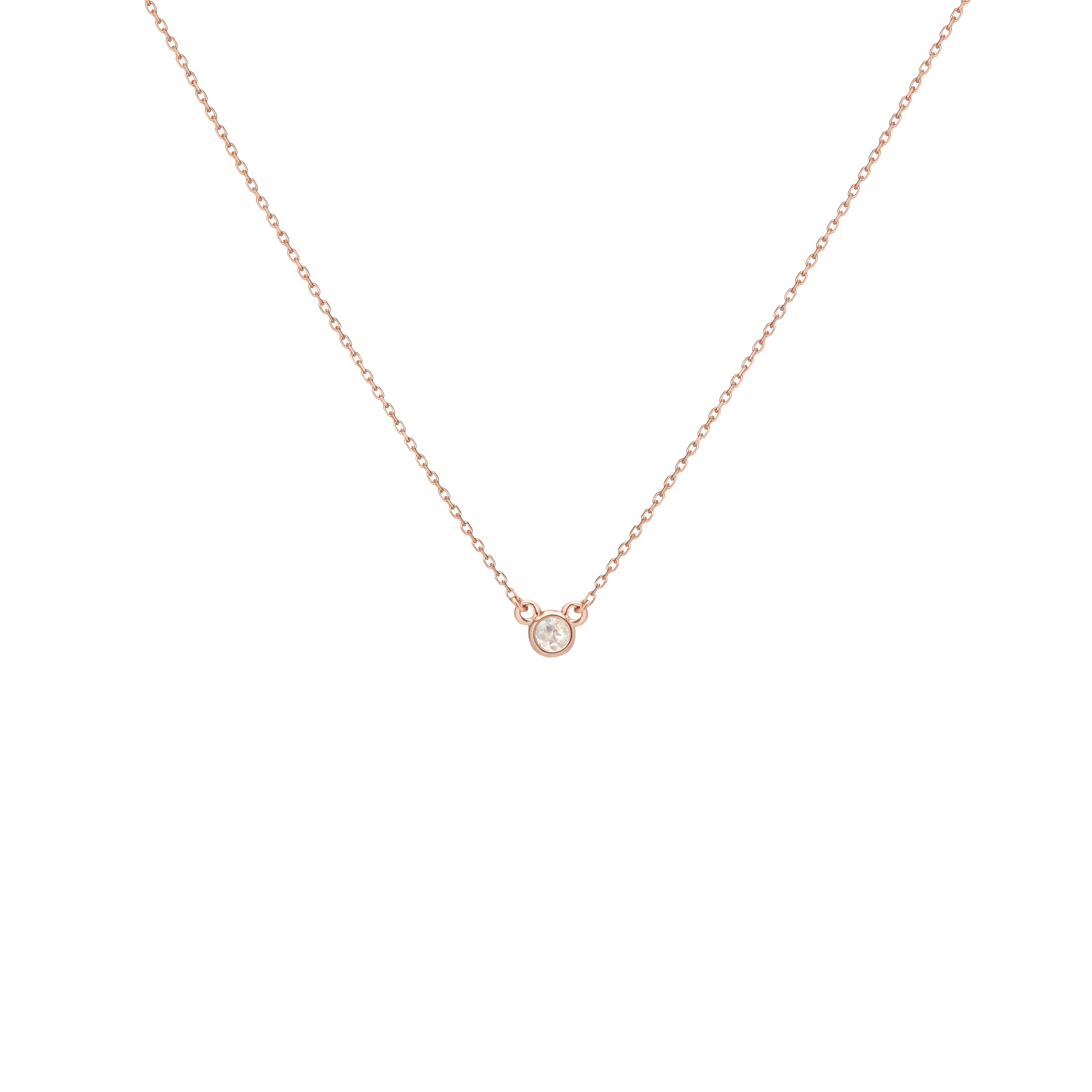 Birthstone Necklace in Yellow, Rose or White Gold