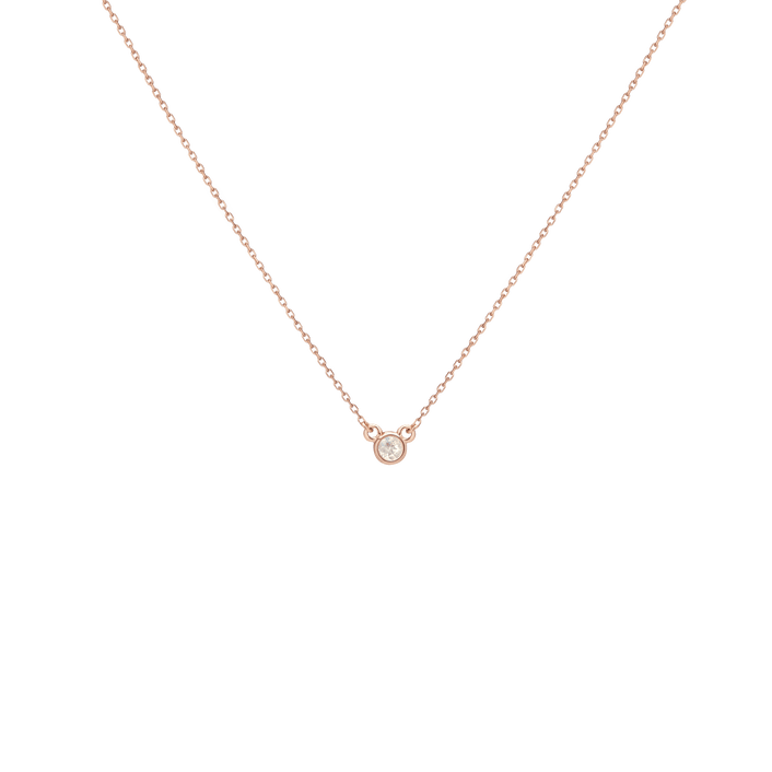 Birthstone Necklace White Topaz - Apr 14K 18K Rose Gold