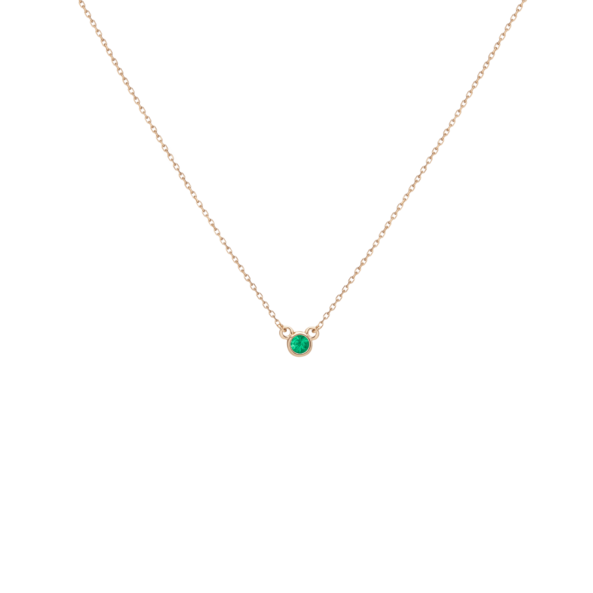 Birthstone Necklace in Yellow, Rose or White Gold