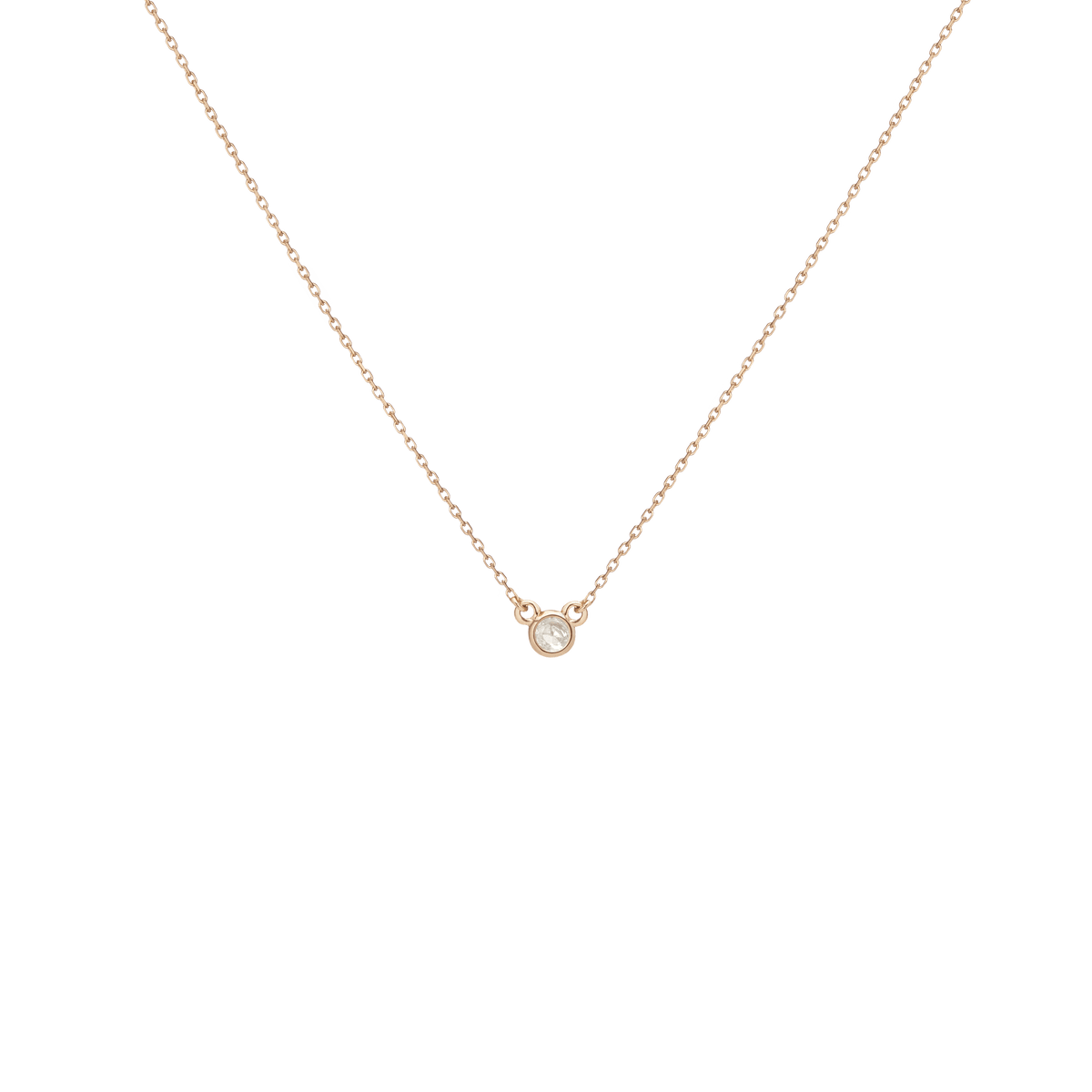Birthstone Necklace Moonstone - Jun 14K 18K Yellow Gold