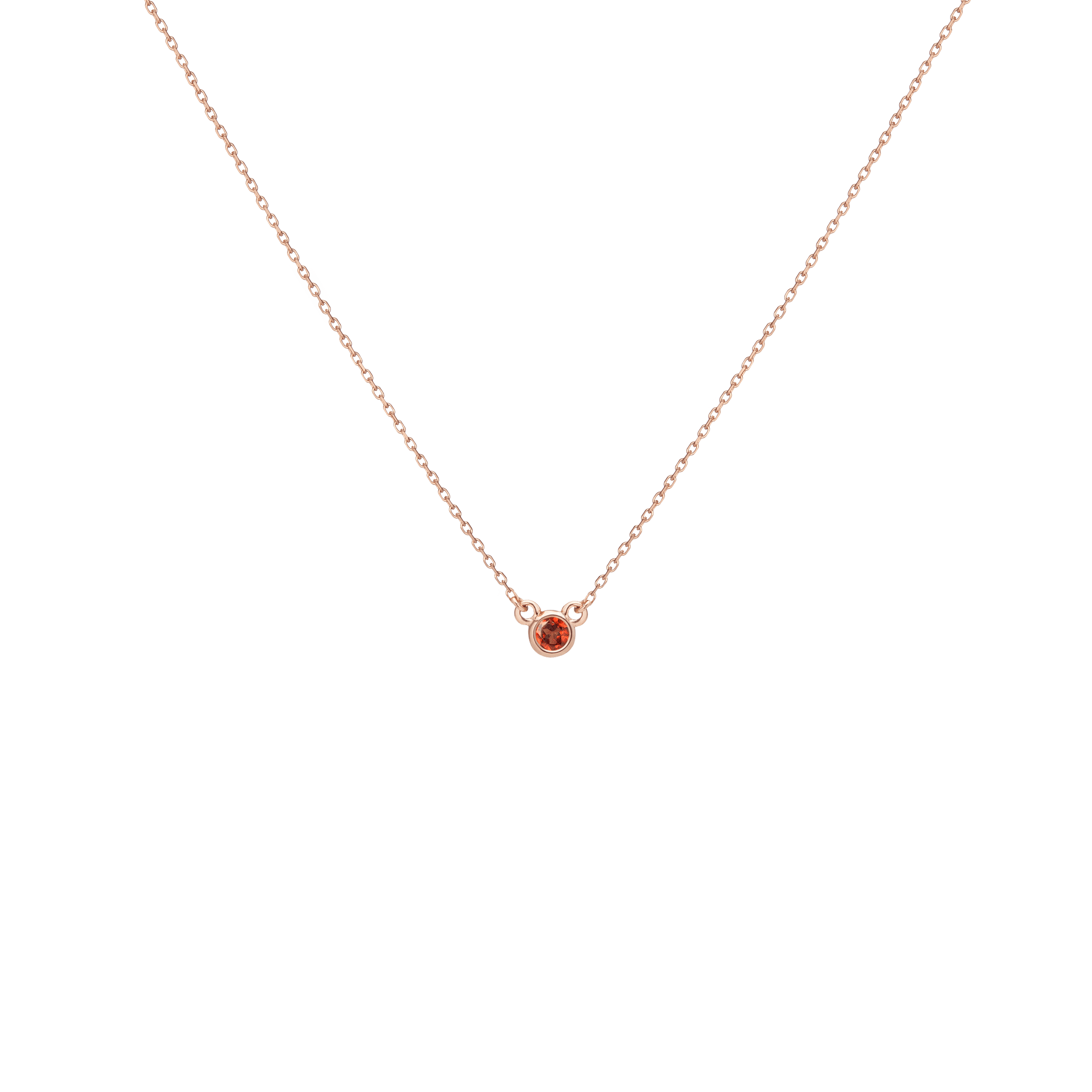 Birthstone Necklace in Yellow, Rose or White Gold
