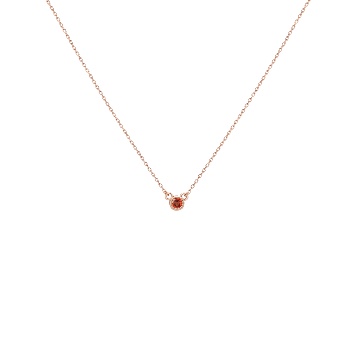 Birthstone Necklace Garnet - Jan 14K 18K Rose Gold