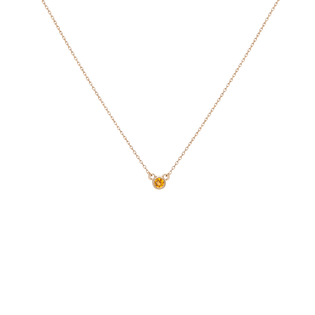 Birthstone Necklace Citrine - Nov 14K 18K Yellow Gold