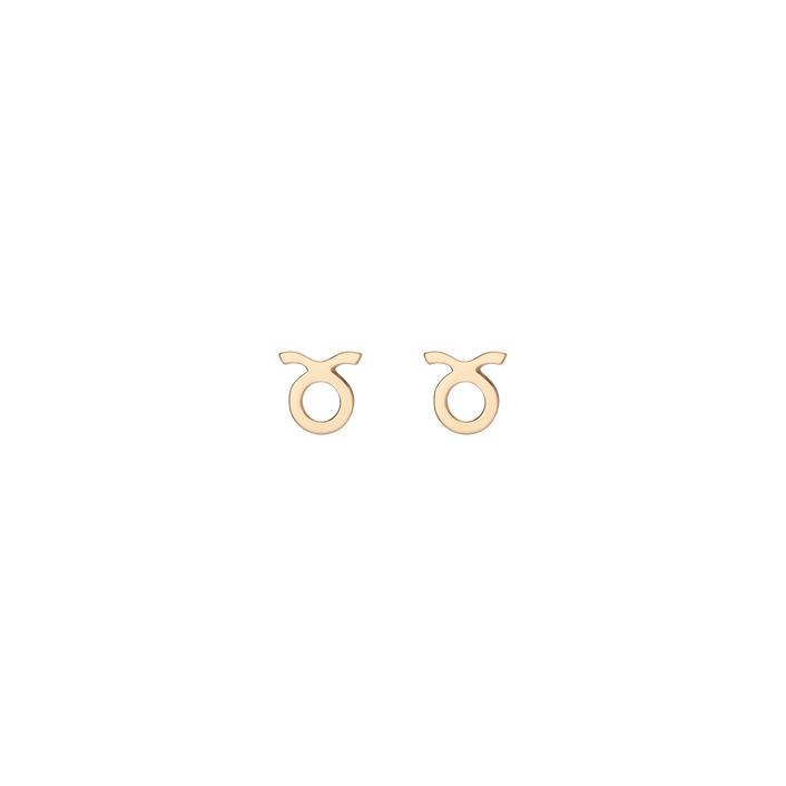 Zodiac Stud Earrings Taurus Gold Vermeil 14K 18K Yellow Gold Single | Pair