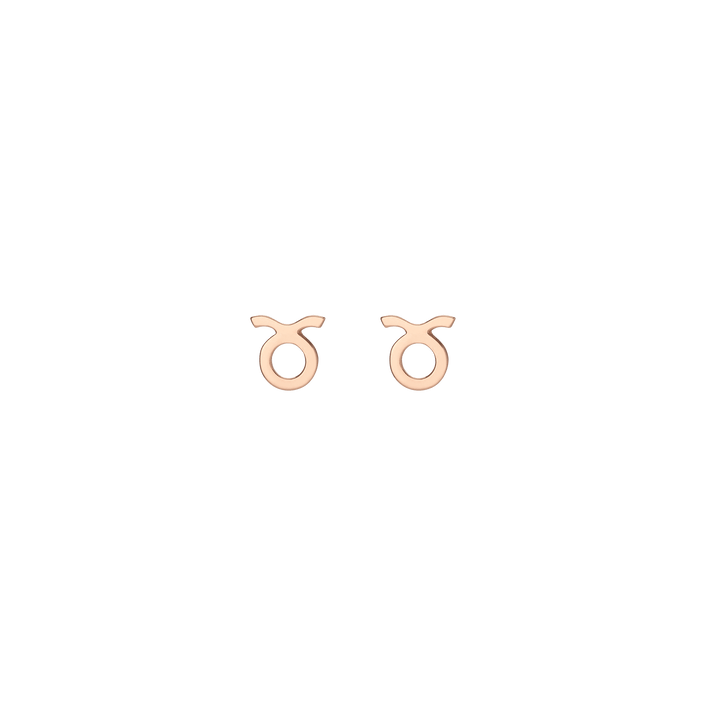 Zodiac Stud Earrings Taurus Gold Vermeil 14K 18K Rose Gold Single | Pair