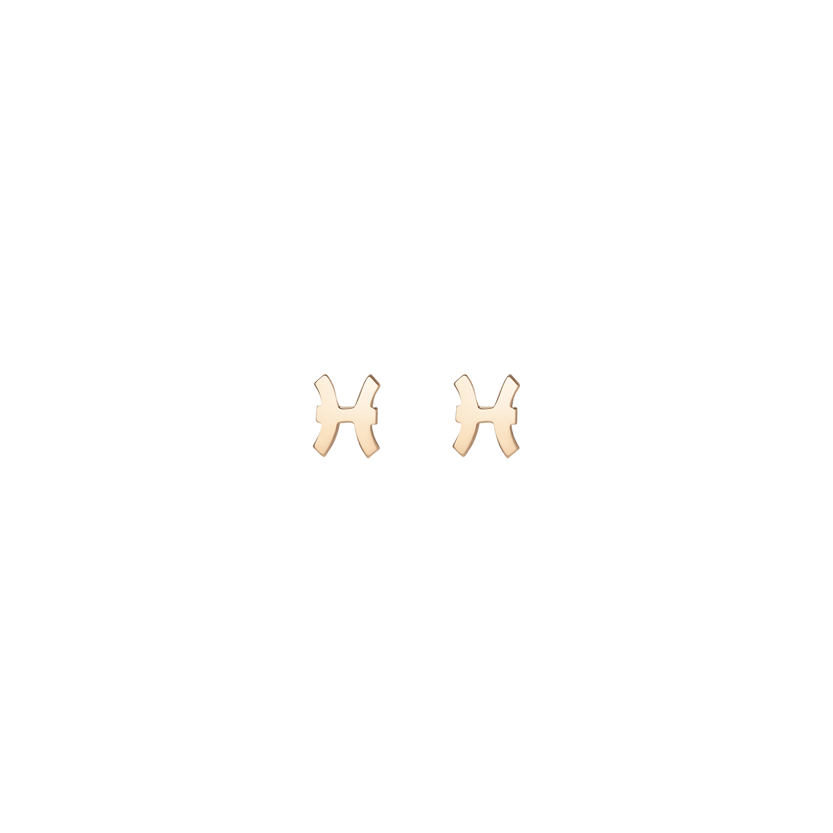 Zodiac Stud Earrings Pisces Gold Vermeil 14K 18K Yellow Gold Single | Pair