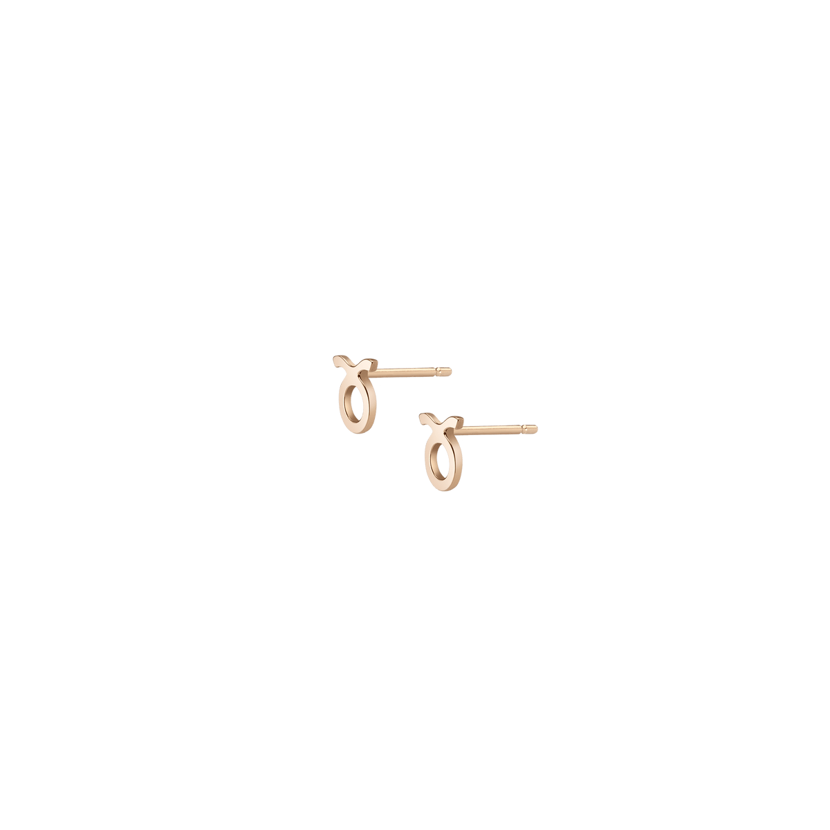 Zodiac Stud Earrings Taurus Gold Vermeil 14K 18K Yellow Gold Single | Pair Side