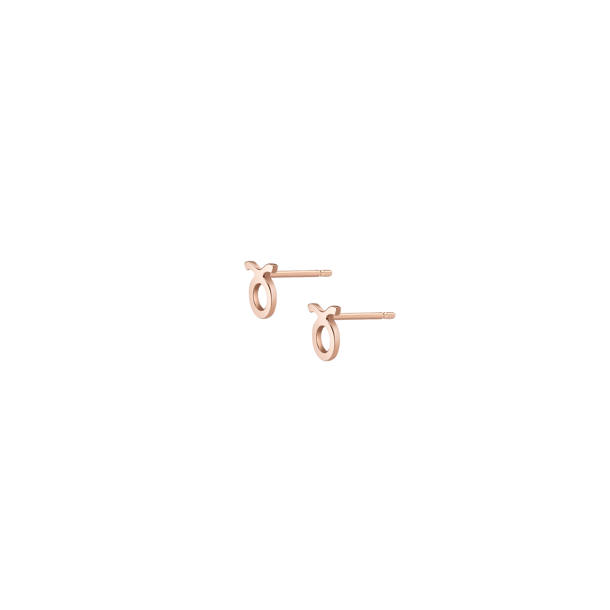 Zodiac Stud Earrings Taurus Gold Vermeil 14K 18K Rose Gold Single | Pair Side