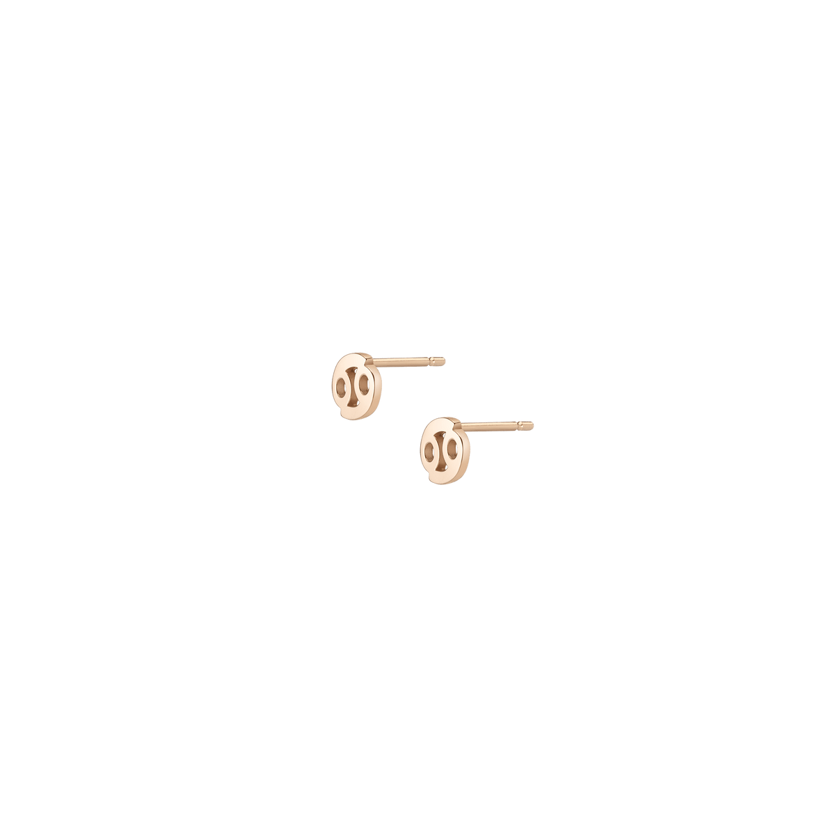 Zodiac Stud Earrings Cancer Gold Vermeil 14K 18K Yellow Gold Single | Pair Side