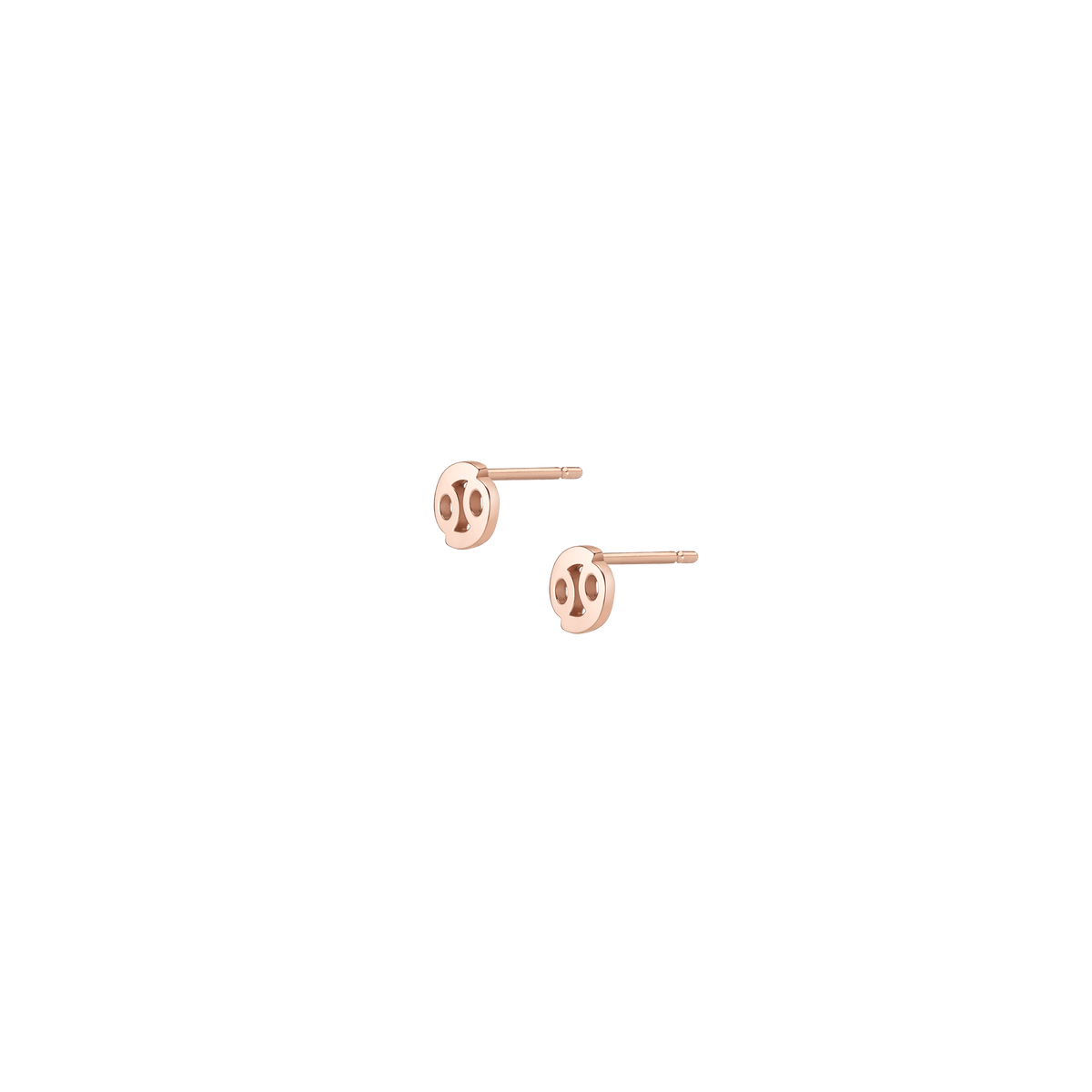 Zodiac Stud Earrings Cancer Gold Vermeil 14K 18K Rose Gold Single | Pair Side