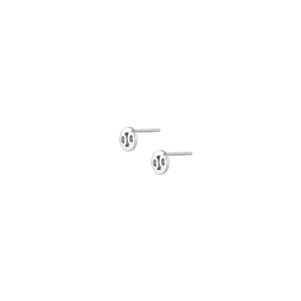 Zodiac Stud Earrings Cancer Gold Vermeil 14K 18K White Gold Single | Pair Side