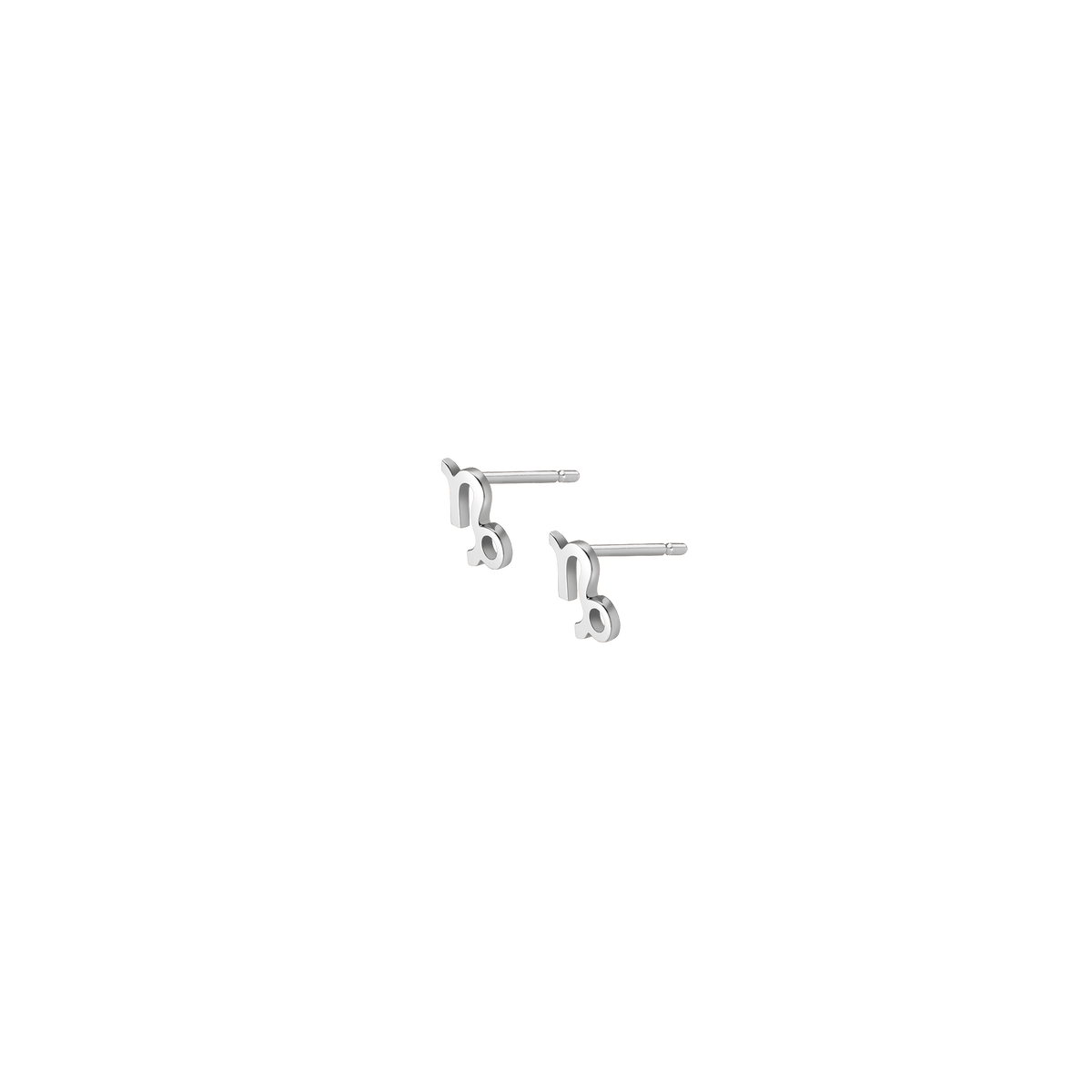 Zodiac Stud Earrings Capricorn Gold Vermeil 14K 18K White Gold Single | Pair Side