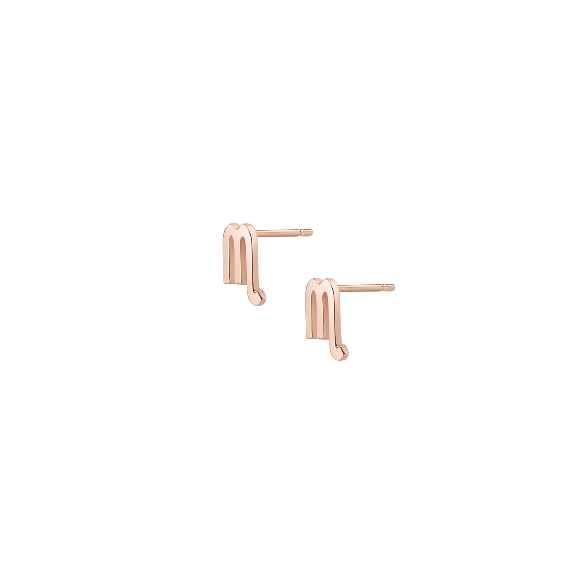 Zodiac Stud Earrings Scorpio Gold Vermeil 14K 18K Rose Gold Single | Pair Side
