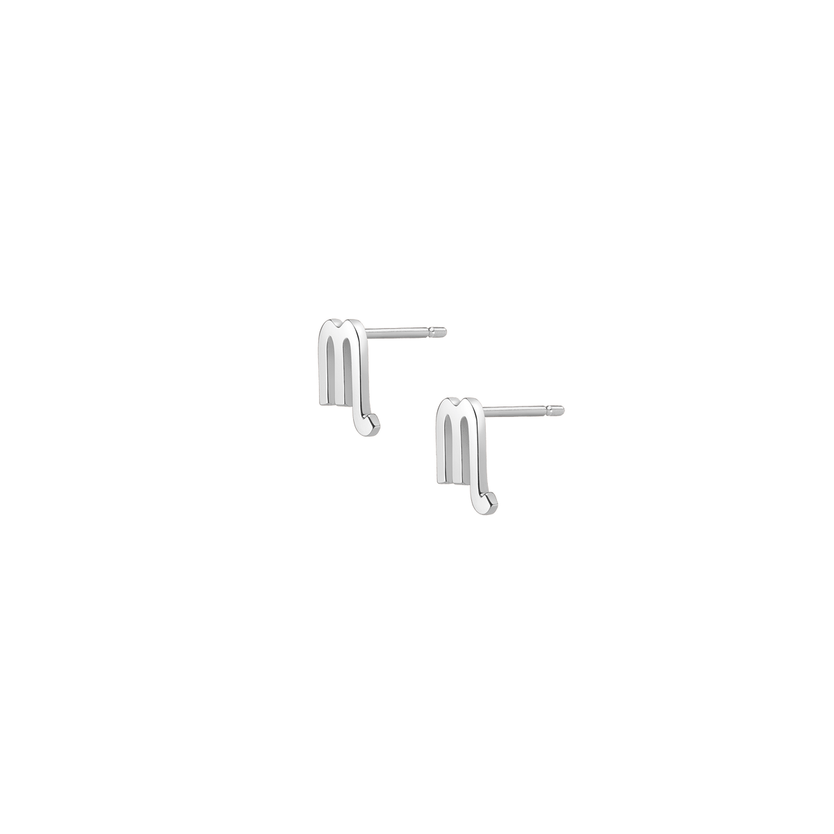 Zodiac Stud Earrings Scorpio Gold Vermeil 14K 18K White Gold Single | Pair Side