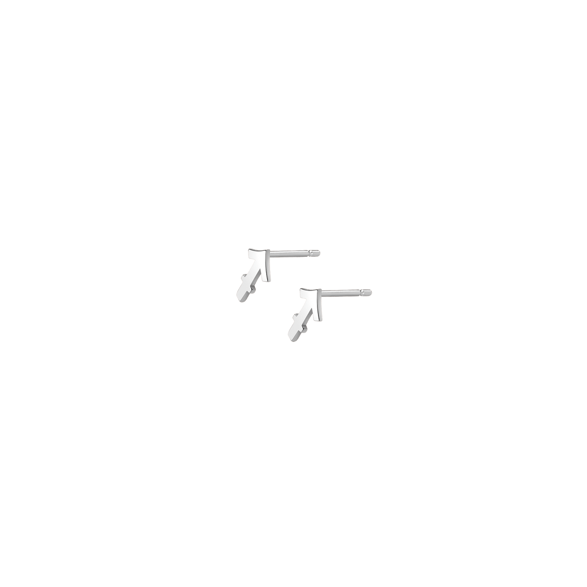 Zodiac Stud Earrings Sagittarius Gold Vermeil 14K 18K White Gold Single | Pair Side