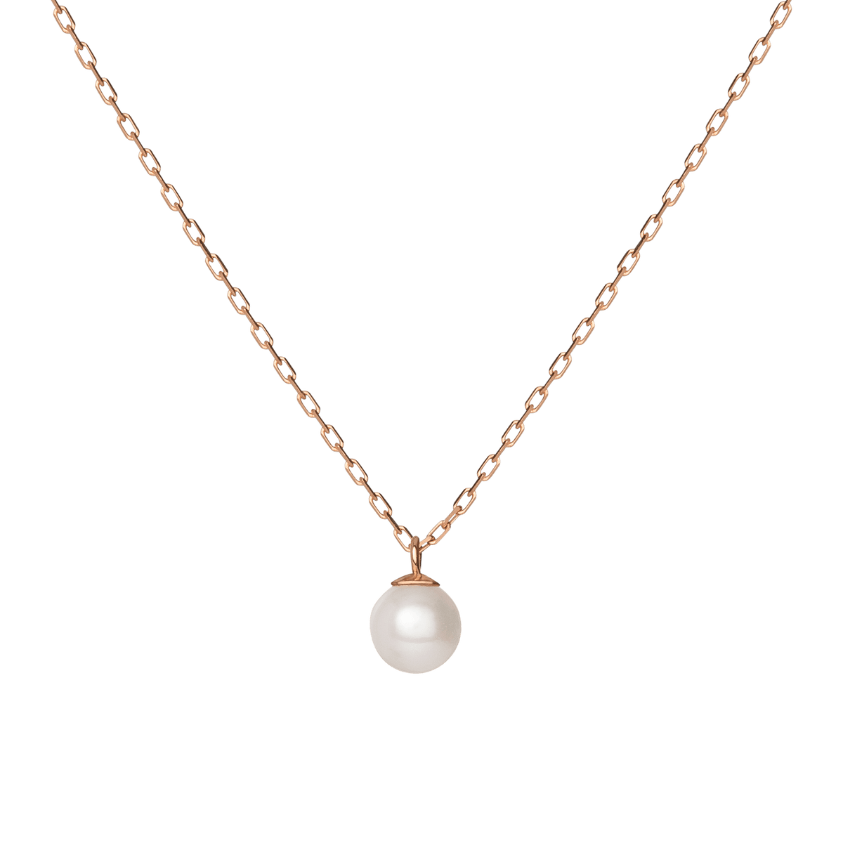 Simple Pearl Necklace Rose Gold Vermeil 14k Rose Gold 18k Rose Gold First