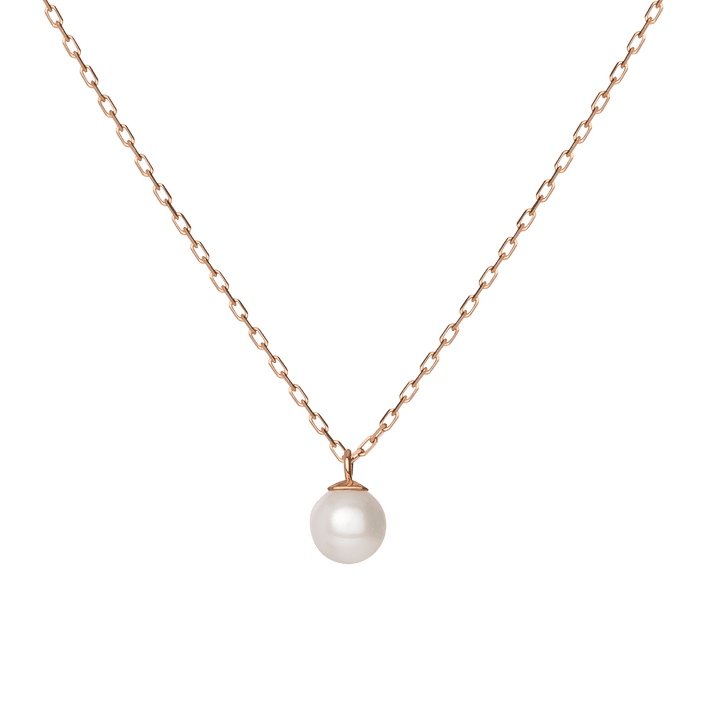 Simple Pearl Necklace Rose Gold Vermeil 14k Rose Gold 18k Rose Gold First