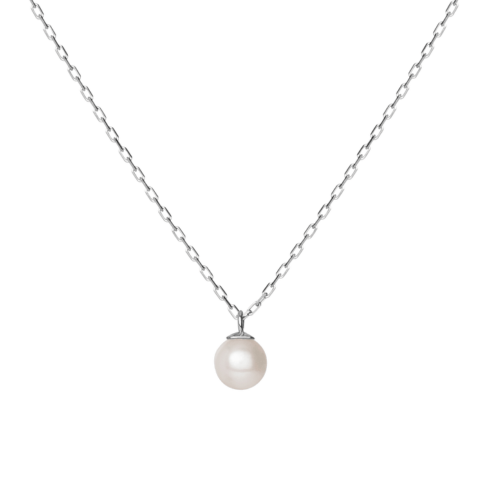 Simple Pearl Necklace White Gold Vermeil 14k White Gold 18k White Gold First