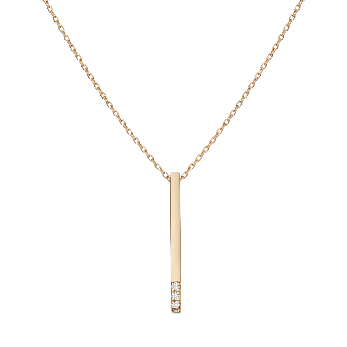 Baguette Diamond Necklace in 14k Gold / Diamond Bar Necklace / Horizontal  Bar Baguette Necklace / Rose Gold Necklace by Ferkos Fine Jewelry - Etsy