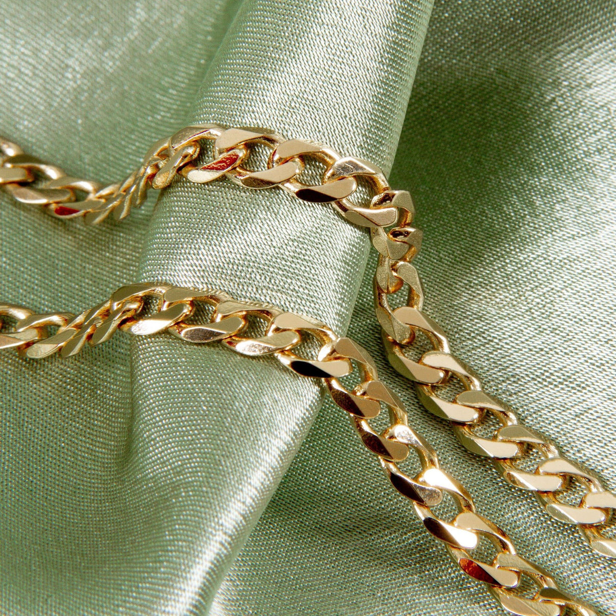 18k Gold Cuban Link Chain Bracelet Gold Curb Chain Bracelet -  Denmark
