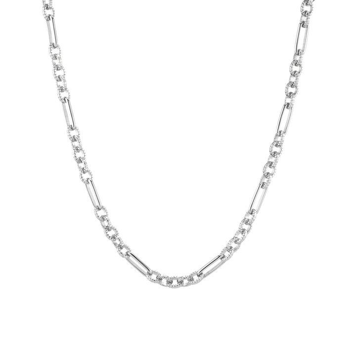 Bold Infinity Chain Link Necklace White Gold Vermeil First