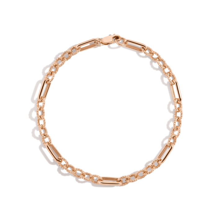 14K Yellow Gold Chain Link Bracelet 7 With Extension - Kitsinian
