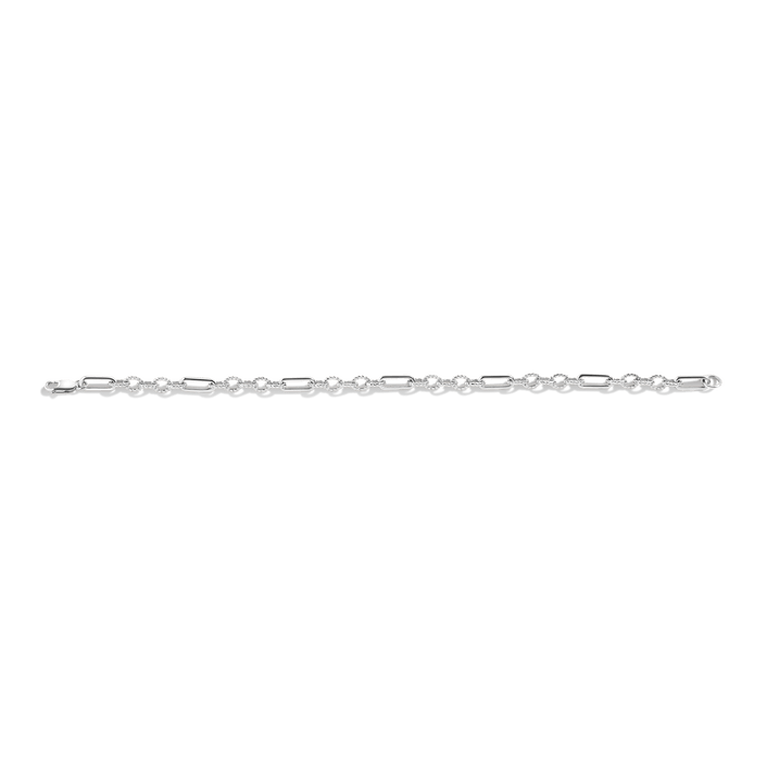 Infinity Chain Link Bracelet White Gold Vermeil