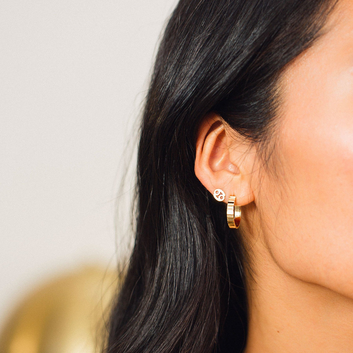 Infinity Hoop Earrings Lifestyle Model