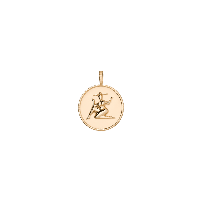 Femme Gold Zodiac Pendant Vermeil Yellow Gold Libra