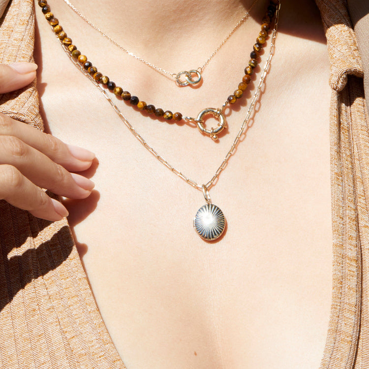 Infinity Locket Pendant in Yellow Gold