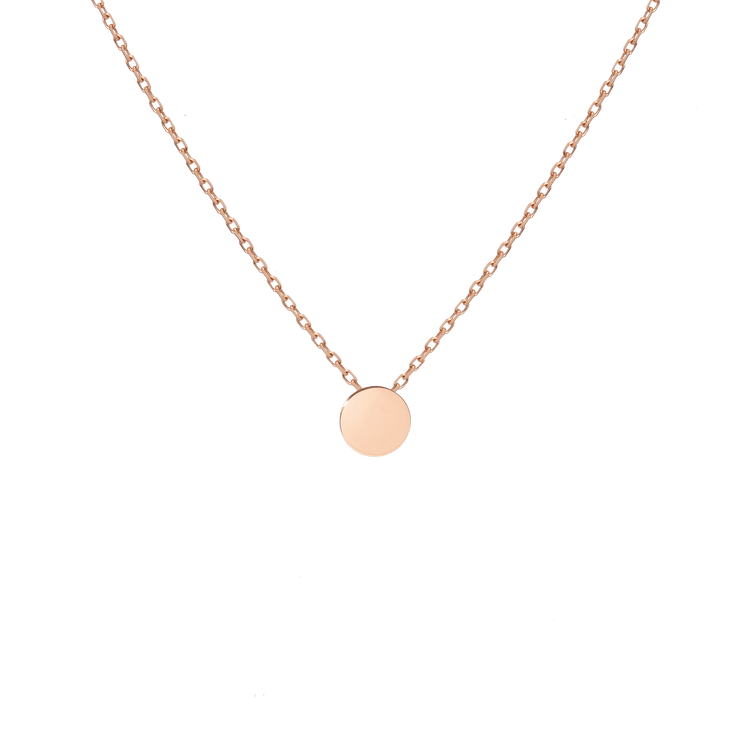 Mini Medallion Necklace in Yellow, Rose or White Gold