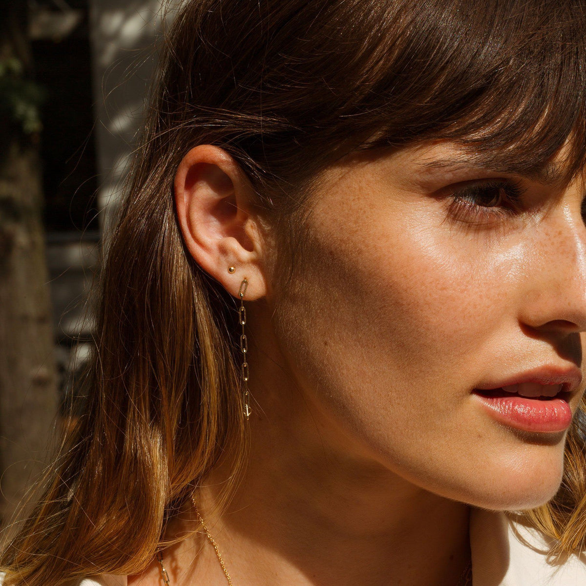 Gold Ball Studs Lifestyle Model