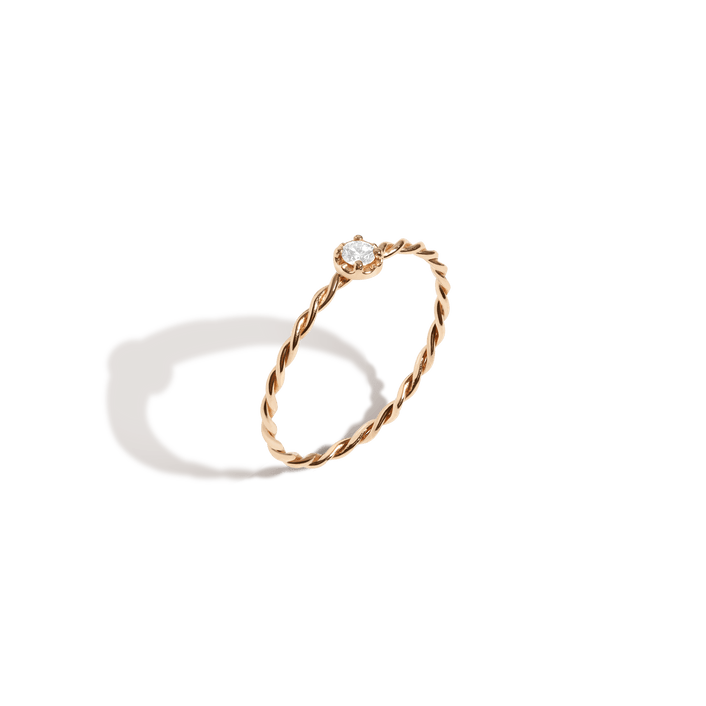 Midi Stackable Twist Diamond Ring