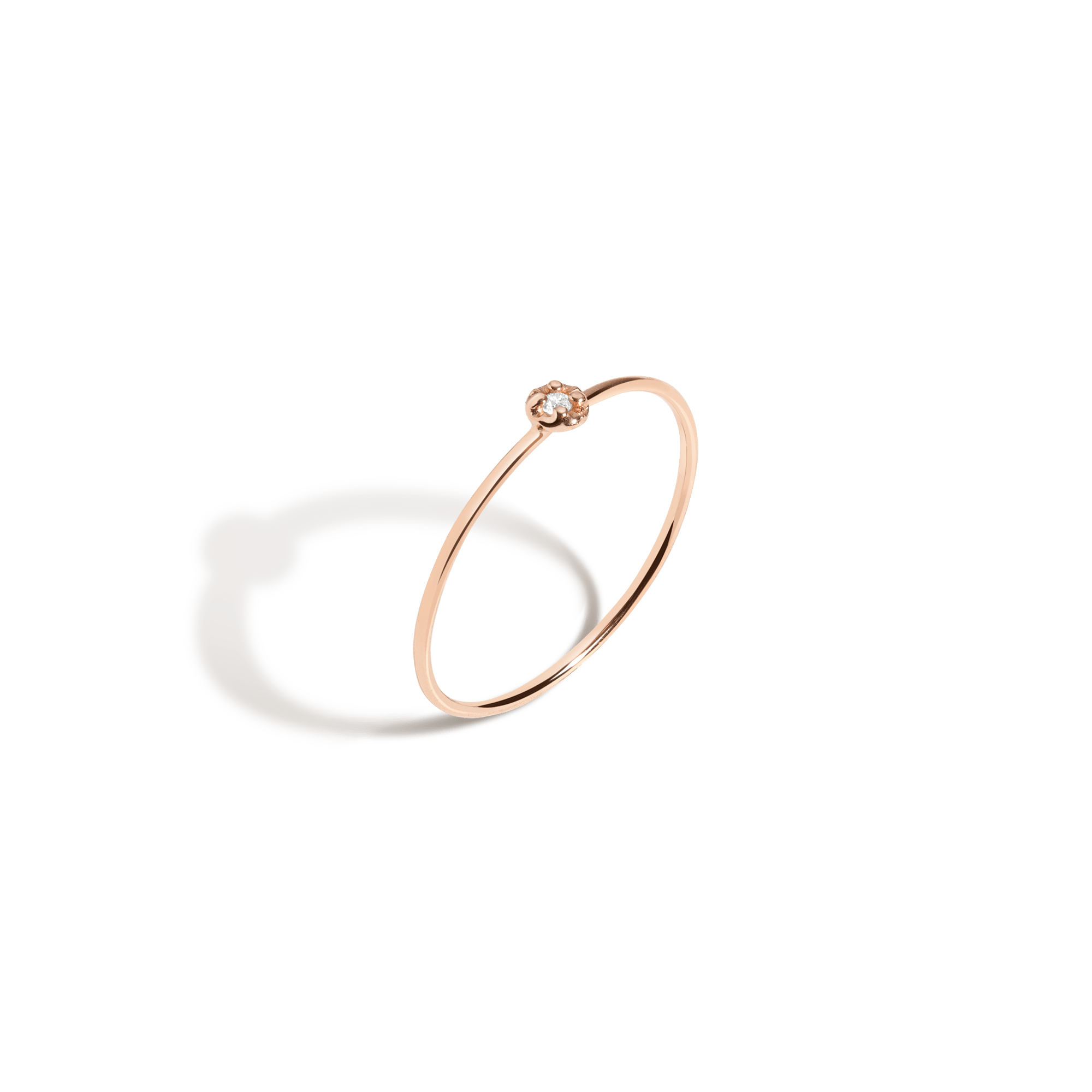 NY発! Mini Stackable Diamond Ring【AUratNewYork】18K 3種 Mini Stackable Diamond Ring in Yellow, Rose or White Gold