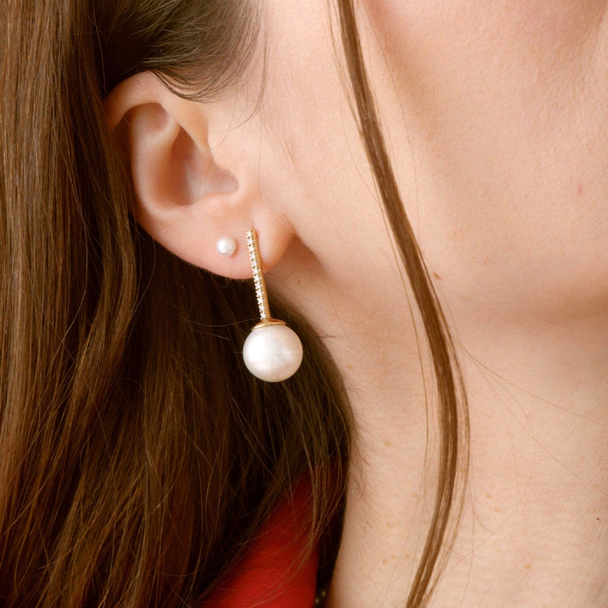The classic 3 petal rosecut diamond and pearl earrings  Amarkosh Jewels