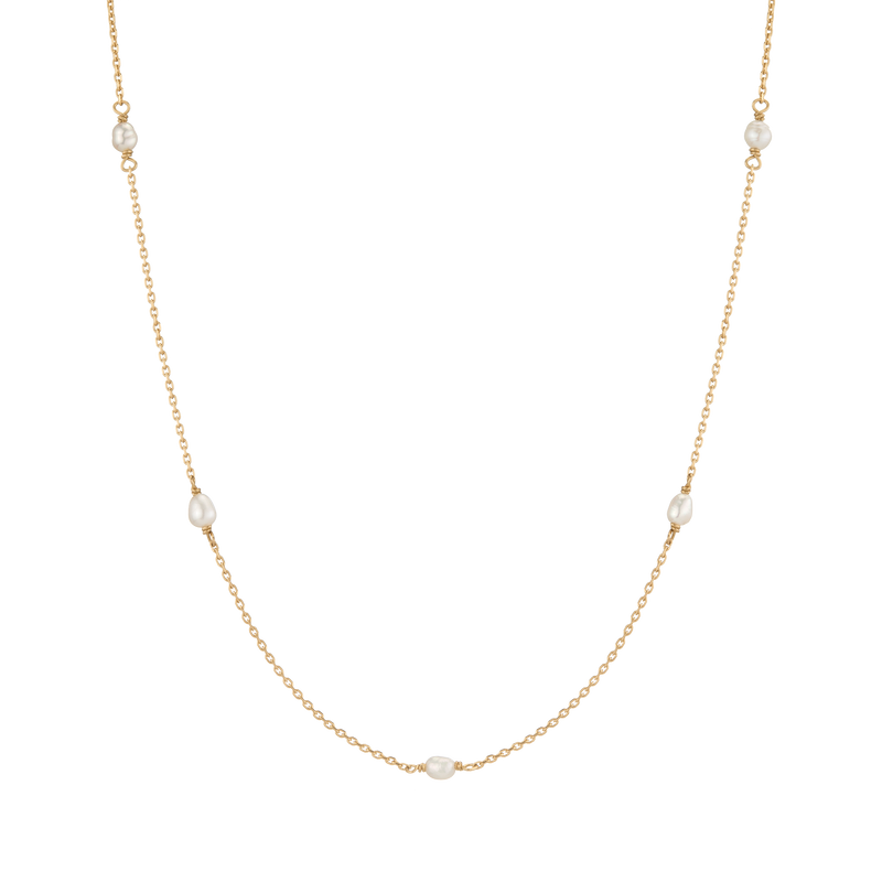 Organic Pearl Station Necklace