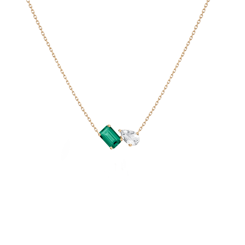 Toi et Moi Gemstone Mini Heirloom Necklace