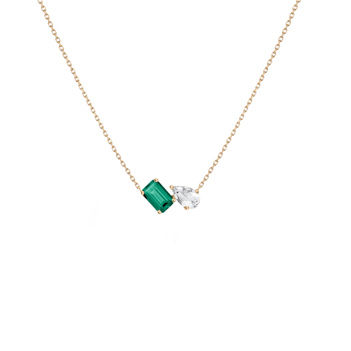 Toi et Moi Gemstone Mini Vintage Necklace