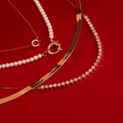Solid Gold Herringbone Chain Necklace