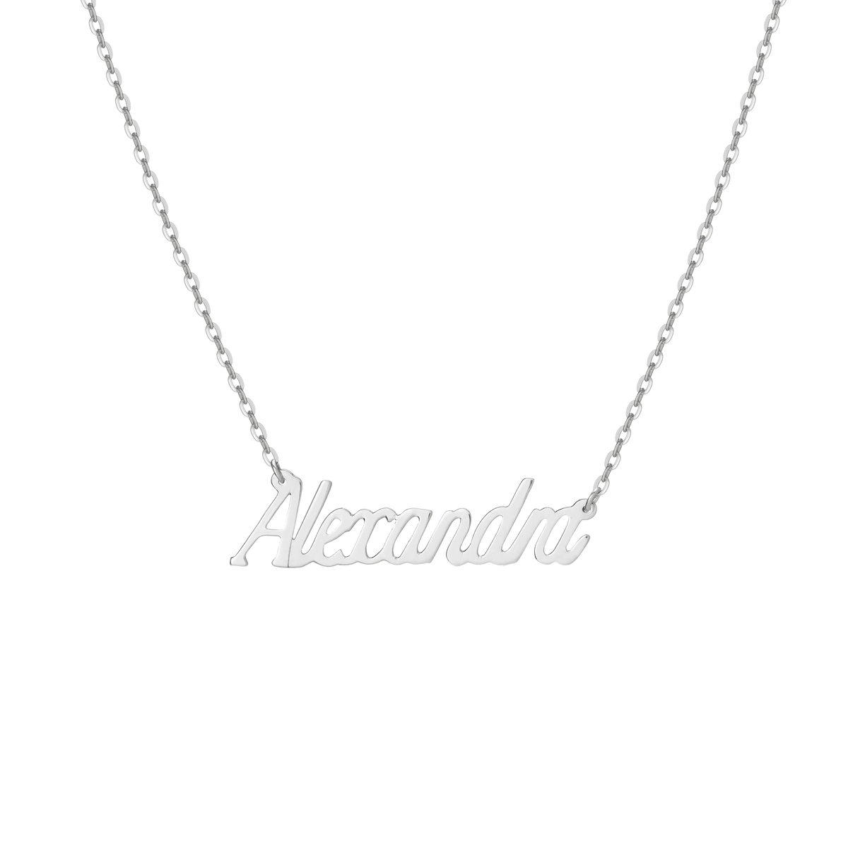 Gold Script Name Necklace in Yellow, Rose or White Gold