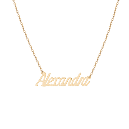 Aurate New York Gold Script Name Necklace, 18K White Gold
