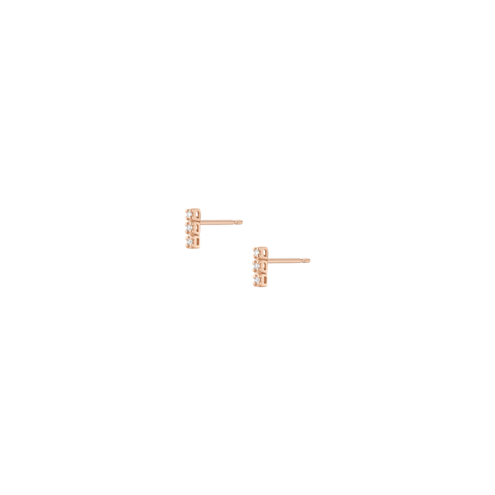 Dazzling Diamond Tennis Small Earrings Large 14k 18k Rose Gold 3 Diamonds Pair Single