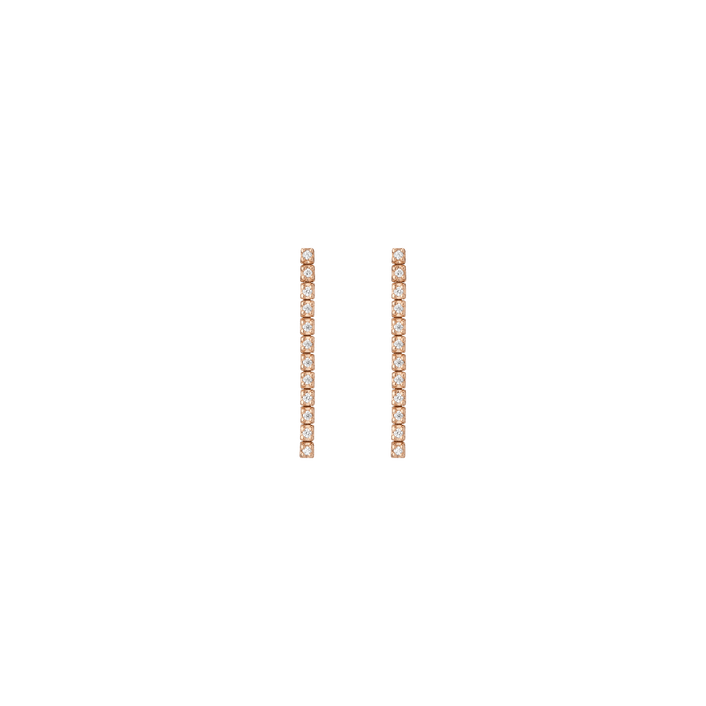 Dazzling Diamond Tennis Small Earrings Large 14k 18k Rose Gold 12 Diamonds Pair Single