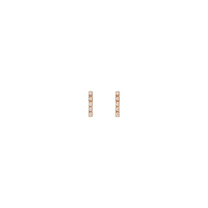 Dazzling Diamond Tennis Small Earrings 14k 18k Rose Gold 5 Diamonds Pair Single