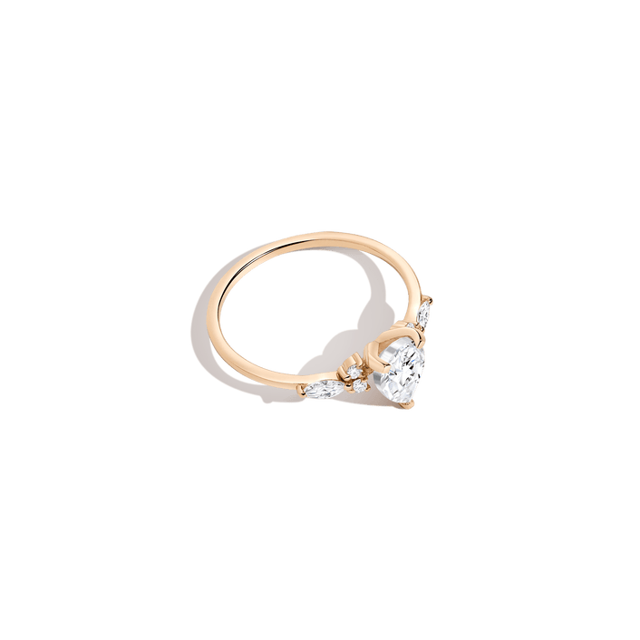 Pear Cut Floral Diamond Ring 14K 18K Platinum Yellow Gold Lab-grown Natural