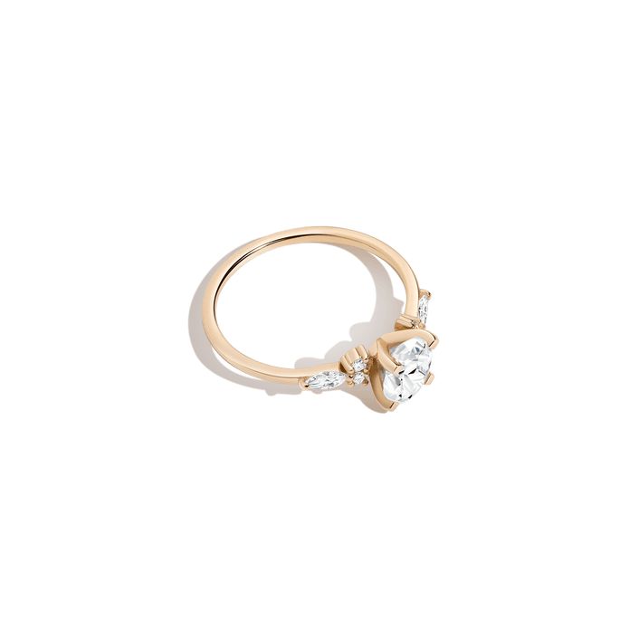 Oval Floral Diamond Ring 14K 18K Platinum Yellow Gold Lab-grown Natural