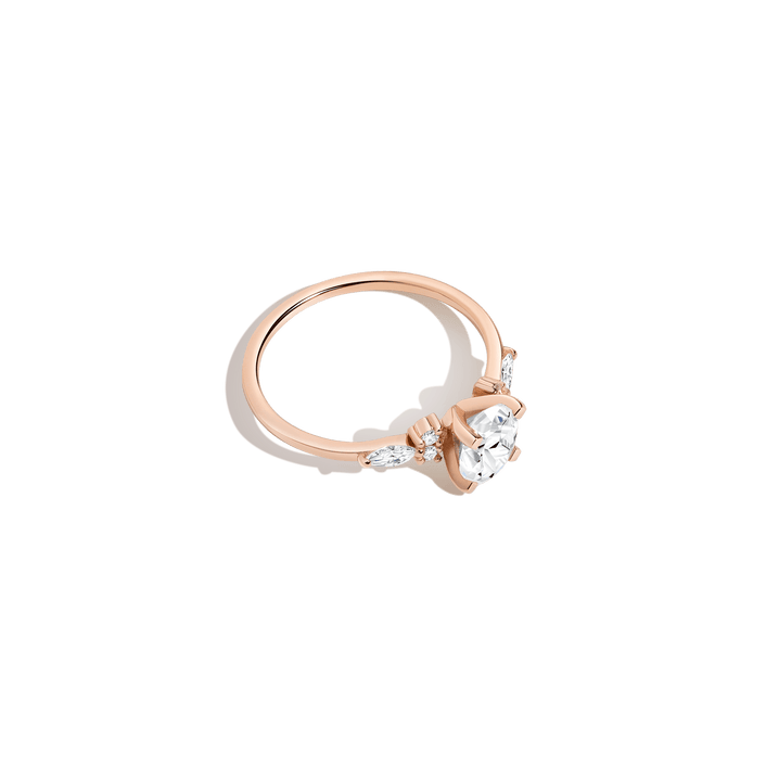 Oval Floral Diamond Ring 14K 18K Platinum Rose Gold Lab-grown Natural