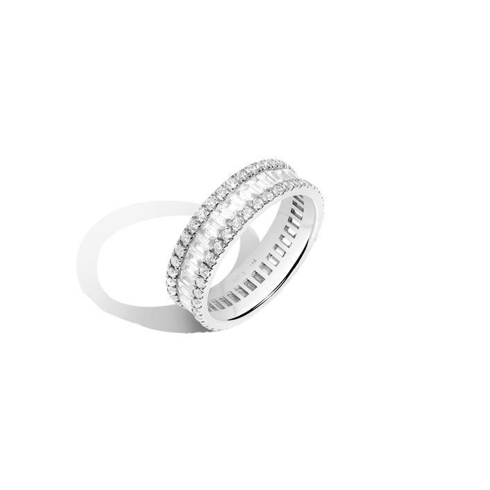 Multi-Cut Baguette Quadri Diamond Ring 14K 18K Platinum White Gold Lab-grown Natural First