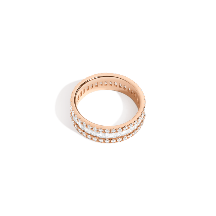 Multi-Cut Baguette Quadri Diamond Ring 14K 18K Platinum Rose Gold Lab-grown Natural